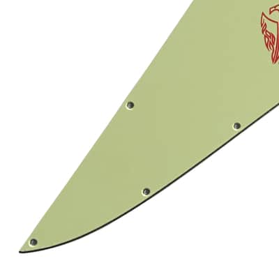 3 Ply Vintage Green Guitar Pickguard Red Logo For Gibson Firebird Guitar Slinger Parts image 4
