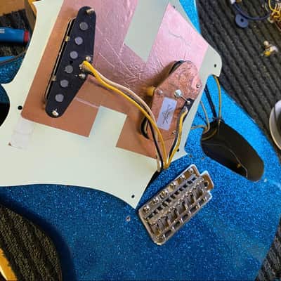 Squier Vista Super-Sonic Texas Special Tele pickups Blue Sparkle image 6