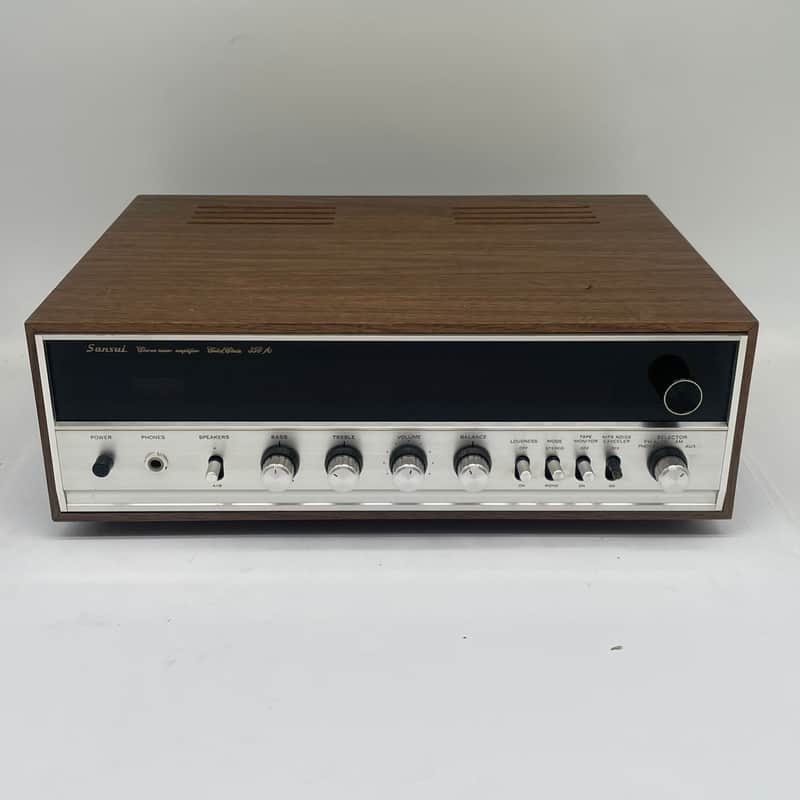 Sansui 350A Solid State Stereo Amplifier Receiver Silverface Woodgrain VTG Japan