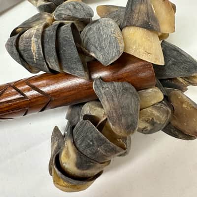 Hoof Rattles on Handles, 2-Piece, Native American Inspired, 10" Handles-NEW image 2