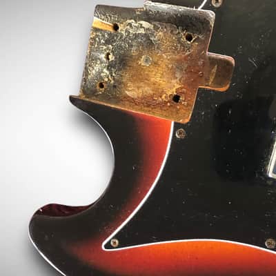 Vintage No-name (Teisco-ish) body, pickguard, and pickup. image 2
