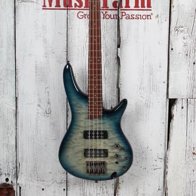 Ibanez SR400EQM 4 String Electric Bass Guitar Stained Cosmic Blue Starburst image 2