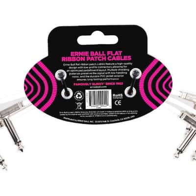 6” Flat Ribbon Patch Cable 3-Pack - White - Optimizing Your Pedalboard Layout & Routing Space with Superior Design and Quality - Multi-Shielded Signal-Preservation Low-Handling Noise Built to Last image 2