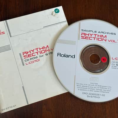 Roland Rhythm Section Vol. 1 CD-ROM for S750, S770 series Samplers 1991 - Silver