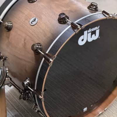 DW COLLECTOR'S PURE WALNUT 22-10-12-14-16 NATURAL TO QUICK EBONY BURST BLACK NICKEL HARDWARE image 13