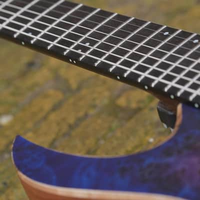 Mayones Duvell Elite Pro 7 Baritone 26,5 - Dirty Purple Blue Burst Satin image 11
