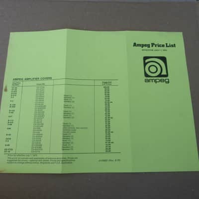 Vintage 1975 Ampeg Amplifier Price List! Rare, Original Case Candy, Paperwork! image 3