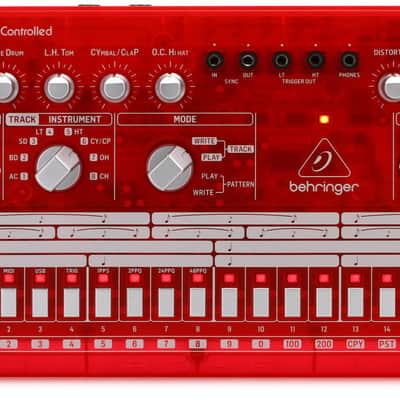 Behringer RD-6-SB Analog Drum Machine - Red Translucent image 1
