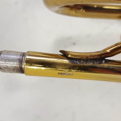 King Cleveland 600 Bb Trumpet, USA, Brass with Case, good but resolder image 11