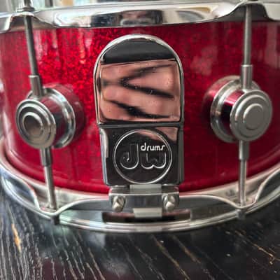 DW Collector's Series 12 X 6.5" Maple Snare Drum 2002 Galaxy Red Sparkle image 3