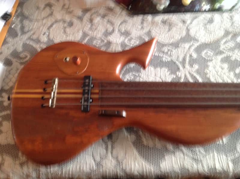 Wishbass Fretless Handmade 2010 Natural Cherry Left Handed image 1