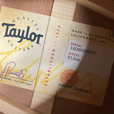 Taylor 312ce V-Class Grand Concert Acoustic-Electric Guitar - Natural - 4.5lbs - Authorized Dealer - G06277 - OPEN BOX - SAVE BIG!! image 4