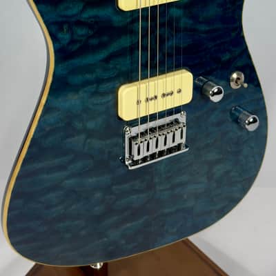 Tom Anderson Guitarworks Hollow Cobra 2000 - Deep Ocean Blue W/ Binding image 2
