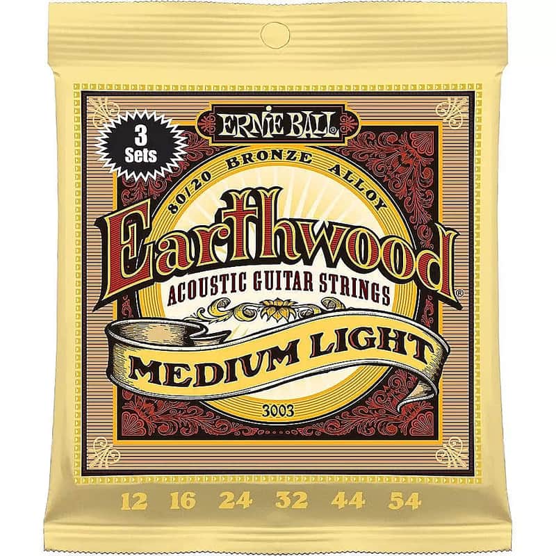 Ernie Ball 3003 Earthwood 80/20 Bronze Medium Light Strings 3-Pack image 1