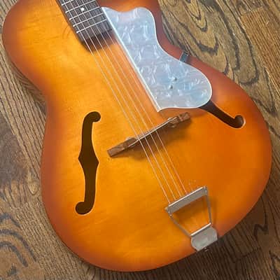 1963 Eko Model 100 Archtop Acoustic w/ Hardcase image 3