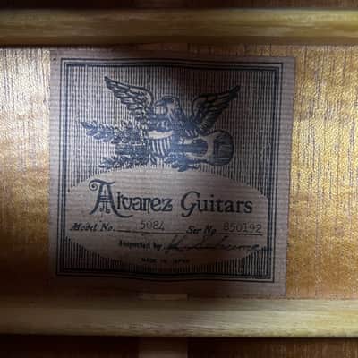 Alvarez 5084 Biphonic Dreadnought Acoustic Electric Guitar (1980's) - Natural W/Original Chipboard Case image 11