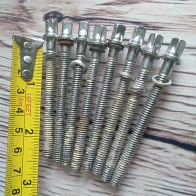 Rogers 8x 2 7/16"Tension T-Rods Vintage60s Chrome Powertone Tom Drum Tensioners image 2