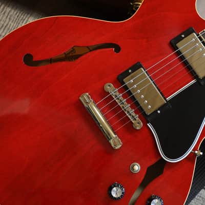 Minty! 2018 Gibson Custom Shop 1963 Reissue ES-335 Block Semi-Hollow Electric Guitar Cherry Red + COA OHSC image 5