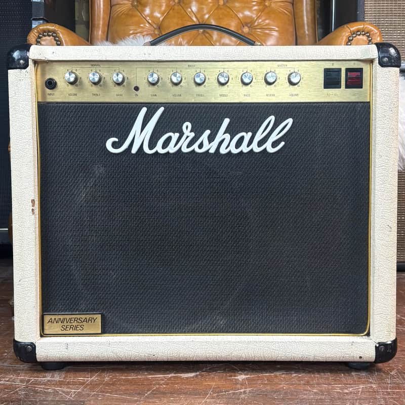 1982 Marshall 4210 Anniversary Series Vintage White 50 Watt 1x12 2 Channel Made In England Tube Guitar Combo Amplifier W/ Footswitch! image 1