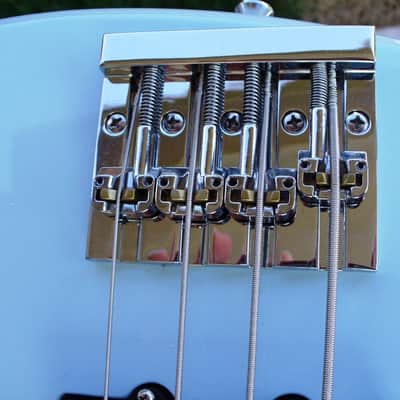 warmoth pj jazz 2017 Sonic Blue EMG Geezer Butler pickups hipshot kickass bridge image 9