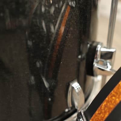 Pre-Owned Ludwig Classic Maple "El Camino" 3-Piece Shell Pack 12/14/20 (Black Sparkle With Gold Sparkle Accents) image 5