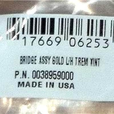 Fender® American Vintage SRV Strat Gold Bridge Assembly~LEFTY~USA~Brand New image 6