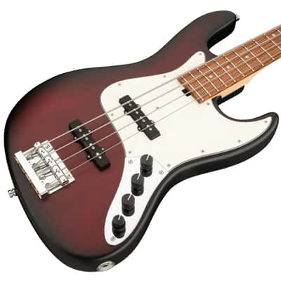 Sadowsky MetroLine 21-Fret Vintage J/J Bass-Red Alder Body-4 String-Burgundy Burst Transparent Satin image 1