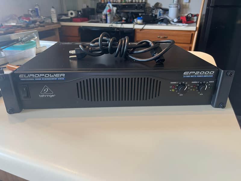 Behringer Europower EP2000 2000-Watt Stereo Power Amp with IEC power cable & rack mount bolts/washers image 1