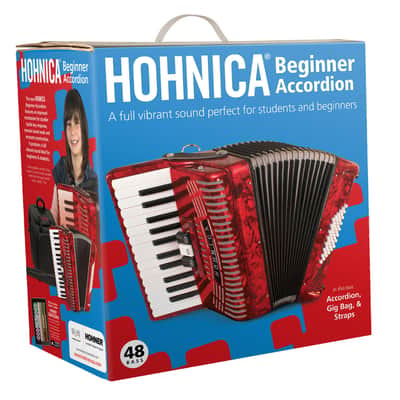 Hohnica 48-Bass Entry-Level Piano Accordion - Pearl Red (1304-RED) image 4