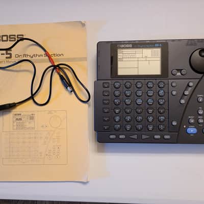 Cleaned Boss DR-5 Drum Machine with new internal battery, USB power adapter, and original manual image 1