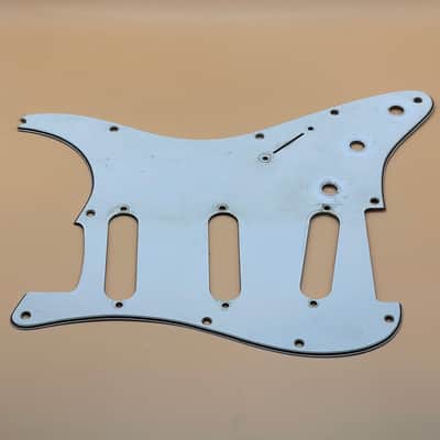 1973 Fender Stratocaster Pickguard 3-Ply White ABS Plastic Strat Guard Vintage Original 1974 1975 image 4
