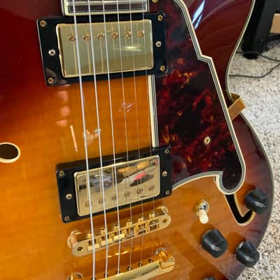 D'Angelico Excel EX-SS Semi-Hollow with Stop-Bar Tailpiece, 2016 Iced Tea Burst image 3