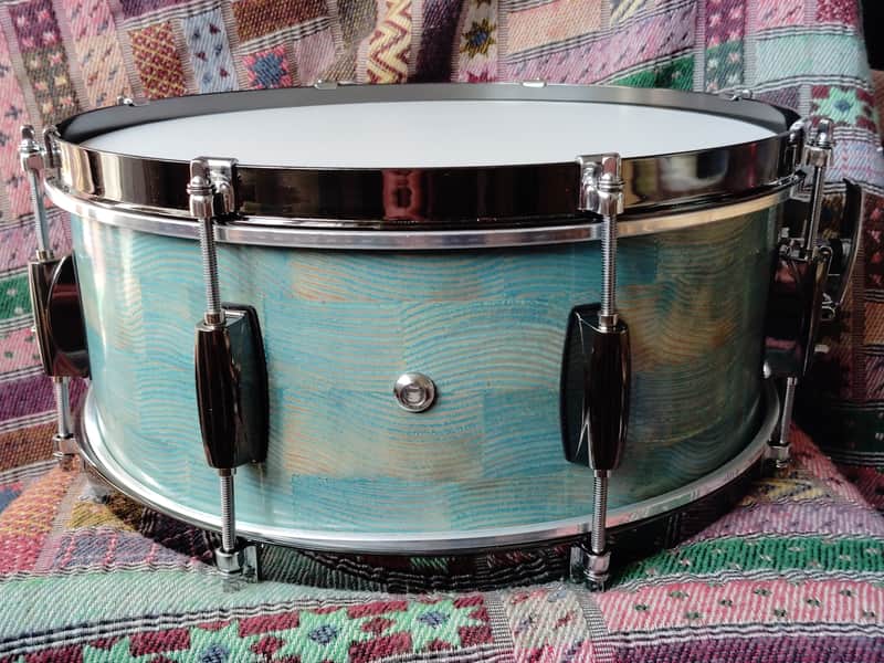 SSS Solid Shell Shop Custom Snare Drum 2025 - Turquoise image 1