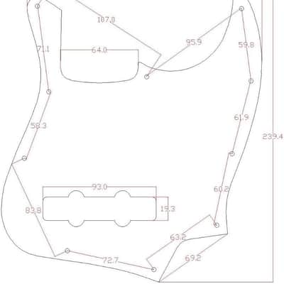 4 String J Bass Style Pickguard Bass Pick Guard Scratch Plate for USA/Mexico Jazz J Bass Black/White Grid image 4