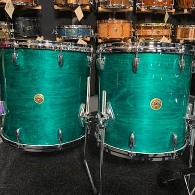 ~WOW!~ Gretsch USA Custom 5-Piece 10/12/14/16/22 Drum Kit Set in Caribbean Blue Gloss Lacquer image 4