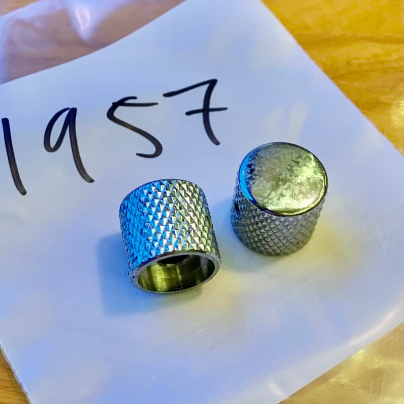 Fender Telecaster knobs precision bass 1957 Chrome aluminum lightweight original vintage USA pre cbs image 1