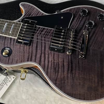 NEW! Gibson Dealer Select Custom Shop Les Paul Custom AAA Figured Flame Top - Transparent Black / Natural Back - Authorized Dealer - Curly Monster Flame! WOW! 8.9 lbs - G06798 image 8