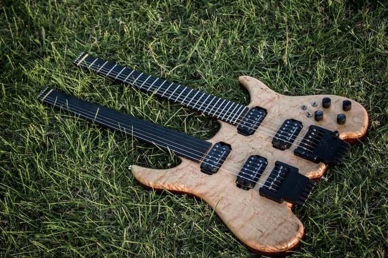 Ekrem Özkarpat Custom Made Double Neck Fretted/Fretless Headless Electric Guitar--Worldwide Shipping image 1
