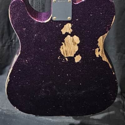 Fender Custom Shop Cunife Blackguard Telecaster w/Bigsby Heavy Relic Magenta Sparkle 2025 image 4