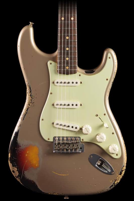 Fender Custom Shop 1960 Stratocaster® Relic Shoreline Gold over 3-Color Sunburst - CZ521778 image 1