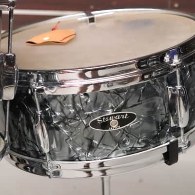 Stewart 3pc Drum Set Kit Black Pearl Vintage 1960's MIJ image 10