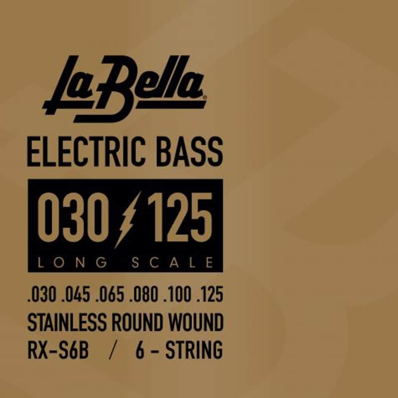 La Bella RX-S6B Rx Stainless Roundwound  Standard 30-125 6 string bass set image 1