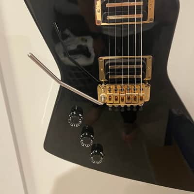 Rare Fernandes EX-85L Left Handed 1984 - Black - Explorer - Lightning Bolt Inlays - Set Neck - Made In Japan MIJ image 3