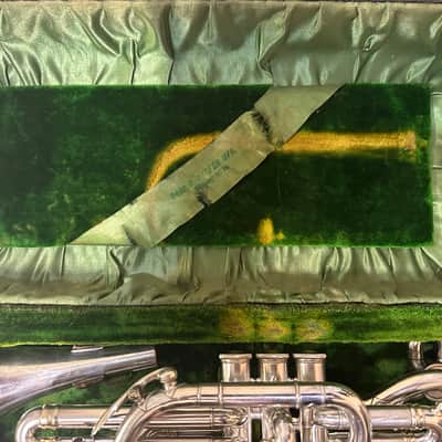 Circa 1920 Brua C. Keefer Silver-Plated Bb/A Rotary-Change Cornet with Case & Slides image 2