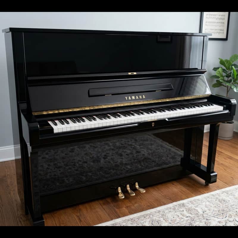 Yamaha U2 Upright Piano – 50" – Polished Black image 1