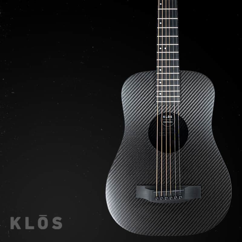 KLOS Full Carbon Travel Guitar - Acoustic-Electric HyVibe