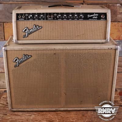 Fender Tremolux 6G9-B 30-Watt 2x10" Piggyback Guitar Amp 1960 - 1963 - Blonde image 2