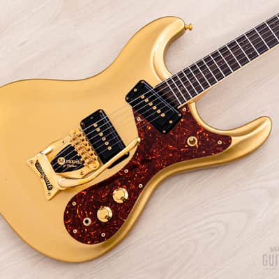 2000s Mosrite Ventures Model Super Custom 65 Gold w/ Gold Hardware, Vibramute & Case, Kurokumo image 1