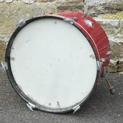 Sonor Vintage Teardrop Era 20" Bass Kick Drum, Western Germany 1960s - Red Sparkle image 4