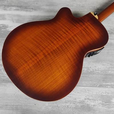 2018 Aria FET-F1 Electric/Acoustic Guitar (Violin Burst) image 9